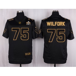 Nike Texans #75 Vince Wilfork Black Mens Stitched NFL Elite Pro Line Gold Collection Jersey