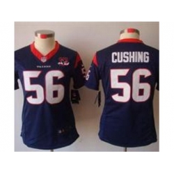 Nike Women Houston Texans #56 Brian Cushing Blue NFL Jerseys W 10th Patch