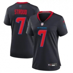 Women Houston Texans 7 C J  Stroud Navy 2024 2nd Alternate F U S E Vapor Stitched Jerseys