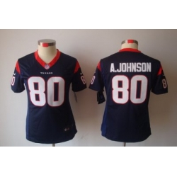 Women Nike Houston Texans #80 A.johnson Blue [Women's NIKE LIMITED Jersey]