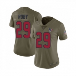 Womens Houston Texans 29 Bradley Roby Limited Olive 2017 Salute to Service Football Jersey