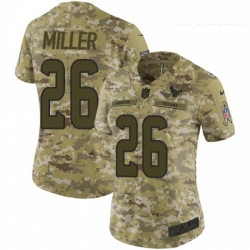 Womens Nike Houston Texans 26 Lamar Miller Limited Camo 2018 Salute to Service NFL Jersey