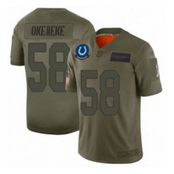 Men Indianapolis Colts 58 Bobby Okereke Limited Camo 2019 Salute to Service Football Jersey