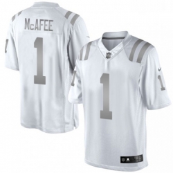 Men Nike Indianapolis Colts 1 Pat McAfee Limited White Platinum NFL Jersey