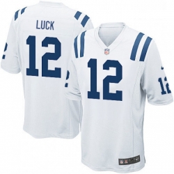 Men Nike Indianapolis Colts 12 Andrew Luck Game White NFL Jersey