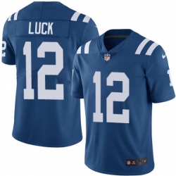 Men Nike Indianapolis Colts 12 Andrew Luck Royal Blue Team Color Vapor Untouchable Limited Player NFL Jersey