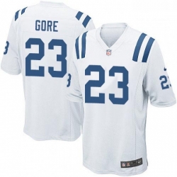 Men Nike Indianapolis Colts 23 Frank Gore Game White NFL Jersey