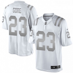 Men Nike Indianapolis Colts 23 Frank Gore Limited White Platinum NFL Jersey