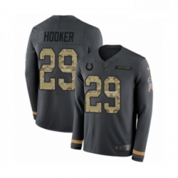 Men Nike Indianapolis Colts 29 Malik Hooker Limited Black Salute to Service Therma Long Sleeve NFL Jersey