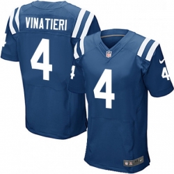 Men Nike Indianapolis Colts 4 Adam Vinatieri Elite Royal Blue Team Color NFL Jersey