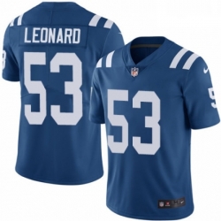 Men Nike Indianapolis Colts 53 Darius Leonard Royal Blue Team Color Vapor Untouchable Limited Player NFL Jersey