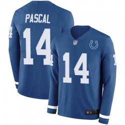 Men Zach Pascal Limited Jersey 14 Football Indianapolis Colts Blue Therma Long 