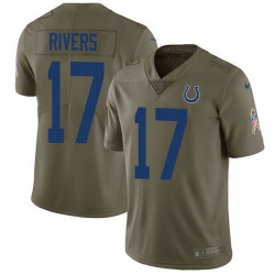 Nike Colts 17 Philip Rivers Olive Men Stitched NFL Limited 2017 Salute To Service Jersey