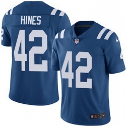 Nike Colts #42 Nyheim Hines Royal Blue Team Color Mens Stitched NFL Vapor Untouchable Limited Jersey