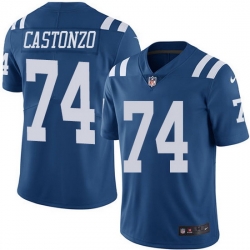 Nike Colts 74 Anthony Castonzo Royal Blue Men Stitched NFL Limited Rush Jersey