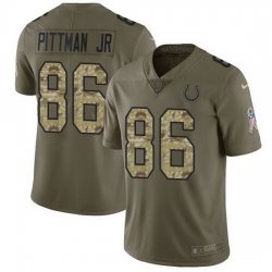 Nike Colts 86 Michael Pittman Jr  Olive Camo Men Stitched NFL Limited 2017 Salute To Service Jersey