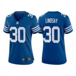 Women Indianapolis Colts 30 Phillip Lindsay New Blue Stitched Jersey