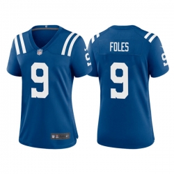 Women Indianapolis Colts 9 Nick Foles Royal Stitched Game Jersey