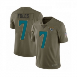 Men Jacksonville Jaguars 7 Nick Foles Limited Olive 2017 Salute to Service Football Jersey