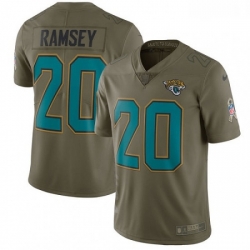 Men Nike Jacksonville Jaguars 20 Jalen Ramsey Limited Olive 2017 Salute to Service NFL Jersey