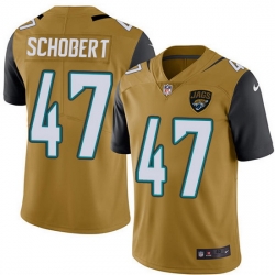 Nike Jaguars 47 Joe Schobert Gold Men Stitched NFL Limited Rush Jersey