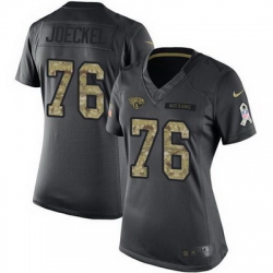 Nike Jaguars #76 Luke Joeckel Black Womens Stitched NFL Limited 2016 Salute to Service Jersey