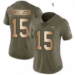 Womens Nike Jacksonville Jaguars 15 Allen Robinson Limited OliveGold 2017 Salute to Service NFL Jersey