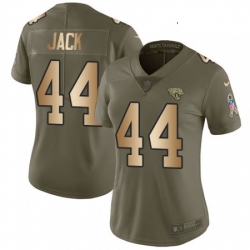 Womens Nike Jacksonville Jaguars 44 Myles Jack Limited OliveGold 2017 Salute to Service NFL Jersey