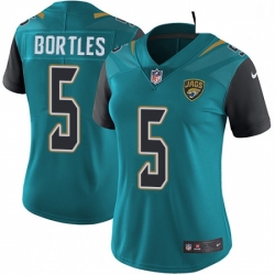 Womens Nike Jacksonville Jaguars 5 Blake Bortles Elite Teal Green Team Color NFL Jersey