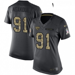 Womens Nike Jacksonville Jaguars 91 Yannick Ngakoue Limited Black 2016 Salute to Service NFL Jersey