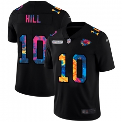 Kansas City Chiefs 10 Tyreek Hill Men Nike Multi Color Black 2020 NFL Crucial Catch Vapor Untouchable Limited Jersey