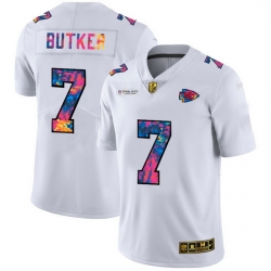 Kansas City Chiefs 7 Harrison Butker Men White Nike Multi Color 2020 NFL Crucial Catch Limited NFL Jersey