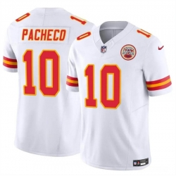 Men   Kansas City Chiefs 10 Isiah Pacheco White 2023 F U S E  Vapor Untouchable Limited Stitched Jersey