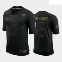 Men Kansas City Chiefs 15 Patrick Mahomes Black Camo 2020 Salute To Service Limited Jersey