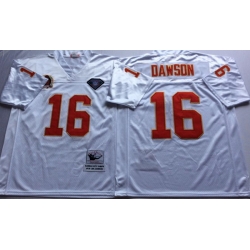 Men Kansas City Chiefs 16 Lake Dawson White M&N Throwback Jersey