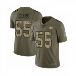 Men Kansas City Chiefs 55 Frank Clark Limited Olive Camo 2017 Salute to Service Football Jersey