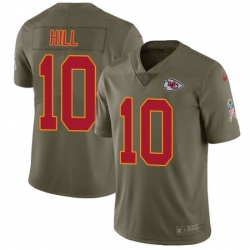 Men Nike Kansas City Chiefs 10 Tyreek Hill Limited Olive 2017 Salute to Service NFL Jersey