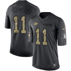 Nike Chiefs 11 Demarcus Robinson Black Men Stitched NFL Limited 2016 Salute To Service Jersey