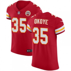 Nike Chiefs #35 Christian Okoye Red Team Color Mens Stitched NFL Vapor Untouchable Elite Jersey