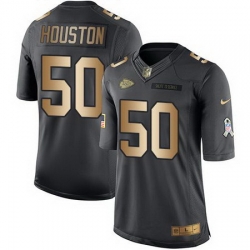 Nike Chiefs #50 Justin Houston Black Mens Stitched NFL Limited Gold Salute To Service Jersey