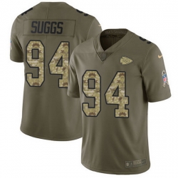 Nike Chiefs 94 Terrell Suggs Olive Camo Men Stitched NFL Limited 2017 Salute To Service Jersey