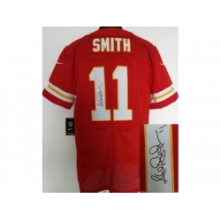 Nike Kansas City Chiefs 11 Alex Smith Red Elite Signed NFL Jersey