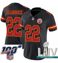 2020 Super Bowl LIV Women Nike Kansas City Chiefs #22 Orlando Scandrick Limited Black Rush Vapor Untouchable NFL Jerseyey