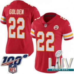 2020 Super Bowl LIV Women Nike Kansas City Chiefs #22 Robert Golden Red Team Color Vapor Untouchable Limited Player NFL Jersey