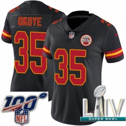 2020 Super Bowl LIV Women Nike Kansas City Chiefs #35 Christian Okoye Limited Black Rush Vapor Untouchable NFL Jersey