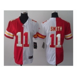 Nike women nfl jerseys kansas city chiefs #11 smith white-red[Elite split]