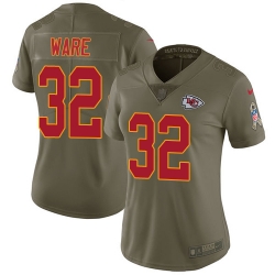 Womens Nike Chiefs #32 Spencer Ware Olive  Stitched NFL Limited 2017 Salute to Service Jersey