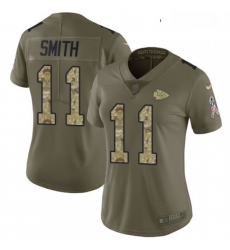 Womens Nike Kansas City Chiefs 11 Alex Smith Limited OliveCamo 2017 Salute to Service NFL Jersey