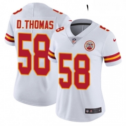 Womens Nike Kansas City Chiefs 58 Derrick Thomas White Vapor Untouchable Limited Player NFL Jersey