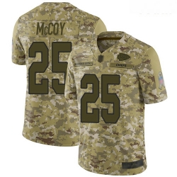 Chiefs #25 LeSean McCoy Camo Youth Stitched Football Limited 2018 Salute to Service Jersey